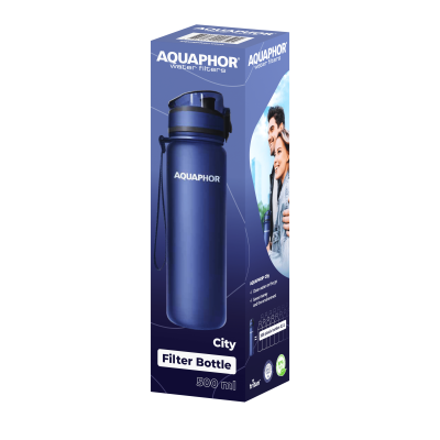 Bidon filtrujący wodę dla dzieci i rodziców AQUAPHOR 0,5 l – bez BPA, do szkoły i podróży