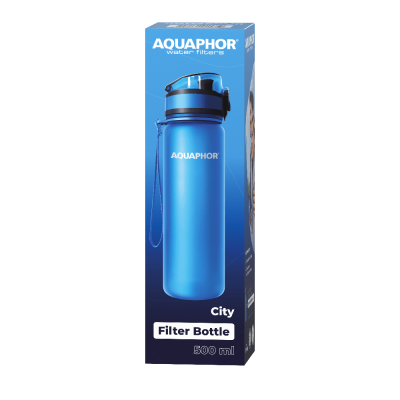 Bidon filtrujący wodę dla dzieci i rodziców AQUAPHOR 0,5 l – bez BPA, do szkoły i podróży
