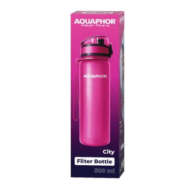 Bidon filtrujący wodę dla dzieci i rodziców AQUAPHOR 0,5 l – bez BPA, do szkoły i podróży