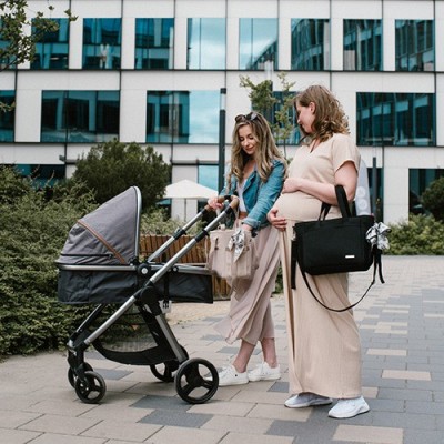 Torba do wózka CARMEN – modna, praktyczna torba dla mamy | z matą i apaszką