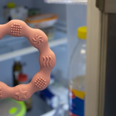 Babyono RING – silikonowy gryzak dla niemowląt | Bezpieczny, chłodzący, od 0m+