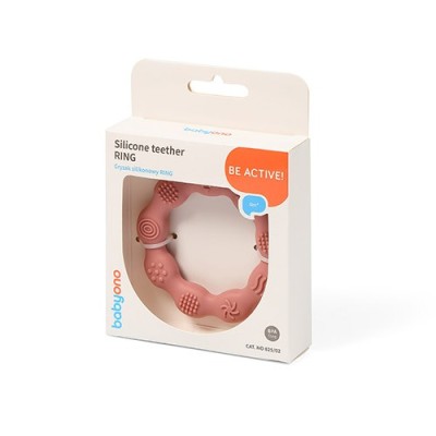Babyono RING – silikonowy gryzak dla niemowląt | Bezpieczny, chłodzący, od 0m+