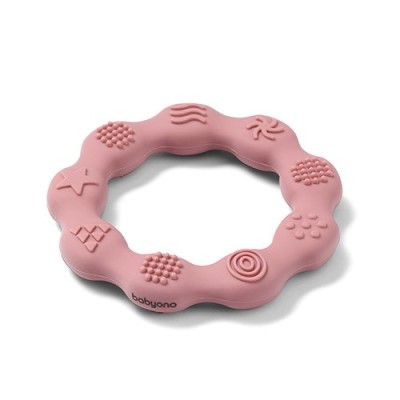 Babyono RING – silikonowy gryzak dla niemowląt | Bezpieczny, chłodzący, od 0m+