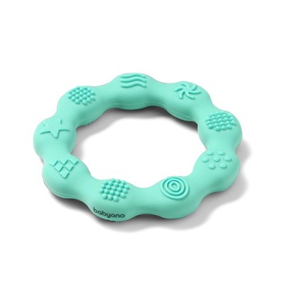 Babyono RING – silikonowy gryzak dla niemowląt | Bezpieczny, chłodzący, od 0m+