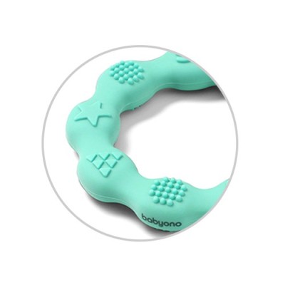Babyono RING – silikonowy gryzak dla niemowląt | Bezpieczny, chłodzący, od 0m+