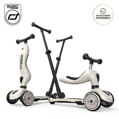 Scoot & Ride Highwaykick 1 Push and Go 2w1 – jeździk i hulajnoga z rączką, dla spacerów i zabawy w domu i na zewnątrz Scoot & Ride Highwaykick 1 Push and Go 2w1 – jeździk i hulajnoga z rączką, dla spacerów i zabawy w domu i na zewnątrz