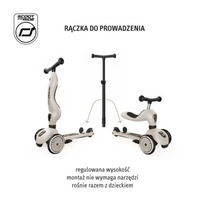 Scoot & Ride Highwaykick 1 Push and Go 2w1 – jeździk i hulajnoga z rączką, dla spacerów i zabawy w domu i na zewnątrz Scoot & Ride Highwaykick 1 Push and Go 2w1 – jeździk i hulajnoga z rączką, dla spacerów i zabawy w domu i na zewnątrz