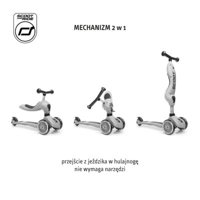 Scoot & Ride Highwaykick 1 Push and Go 2w1 – jeździk i hulajnoga z rączką, dla spacerów i zabawy w domu i na zewnątrz Scoot & Ride Highwaykick 1 Push and Go 2w1 – jeździk i hulajnoga z rączką, dla spacerów i zabawy w domu i na zewnątrz
