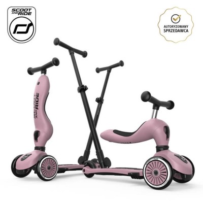 Scoot & Ride Highwaykick 1 Push and Go 2w1 – jeździk i hulajnoga z rączką, dla spacerów i zabawy w domu i na zewnątrz Scoot & Ride Highwaykick 1 Push and Go 2w1 – jeździk i hulajnoga z rączką, dla spacerów i zabawy w domu i na zewnątrz