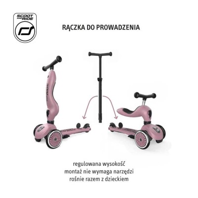 Scoot & Ride Highwaykick 1 Push and Go 2w1 – jeździk i hulajnoga z rączką, dla spacerów i zabawy w domu i na zewnątrz Scoot & Ride Highwaykick 1 Push and Go 2w1 – jeździk i hulajnoga z rączką, dla spacerów i zabawy w domu i na zewnątrz