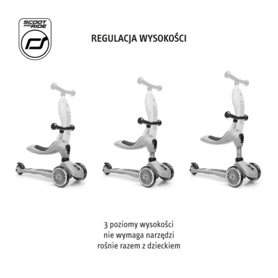 Scoot & Ride Highwaykick 1 Push and Go 2w1 – jeździk i hulajnoga z rączką, dla spacerów i zabawy w domu i na zewnątrz Scoot & Ride Highwaykick 1 Push and Go 2w1 – jeździk i hulajnoga z rączką, dla spacerów i zabawy w domu i na zewnątrz