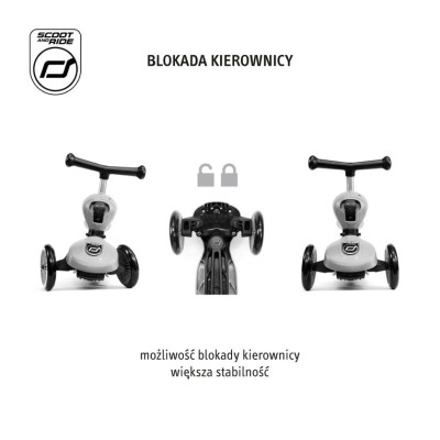 Scoot & Ride Highwaykick 1 Push and Go 2w1 – jeździk i hulajnoga z rączką, dla spacerów i zabawy w domu i na zewnątrz Scoot & Ride Highwaykick 1 Push and Go 2w1 – jeździk i hulajnoga z rączką, dla spacerów i zabawy w domu i na zewnątrz