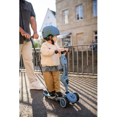 Scoot & Ride Highwaykick 1 Push and Go 2w1 – jeździk i hulajnoga z rączką, dla spacerów i zabawy w domu i na zewnątrz Scoot & Ride Highwaykick 1 Push and Go 2w1 – jeździk i hulajnoga z rączką, dla spacerów i zabawy w domu i na zewnątrz