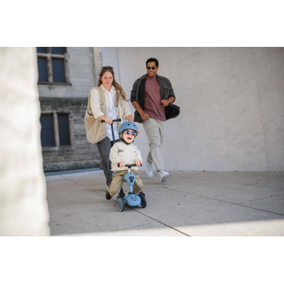 Scoot & Ride Highwaykick 1 Push and Go 2w1 – jeździk i hulajnoga z rączką, dla spacerów i zabawy w domu i na zewnątrz Scoot & Ride Highwaykick 1 Push and Go 2w1 – jeździk i hulajnoga z rączką, dla spacerów i zabawy w domu i na zewnątrz