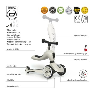 Highwaykick 1 2w1 – hulajnoga i jeździk z regulacją, bezpieczna i wygodna | Scoot & Ride Ash Highwaykick 1 2w1 – hulajnoga i jeździk z regulacją, bezpieczna i wygodna | Scoot & Ride Ash