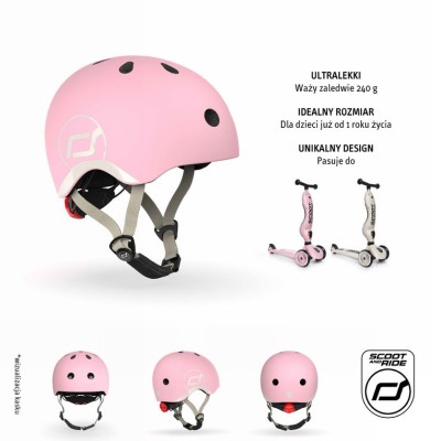 Kask dziecięcy Scoot & Ride XXS – ultralekki, bezpieczny, z lampką LED Kask dziecięcy Scoot & Ride XXS – ultralekki, bezpieczny, z lampką LED