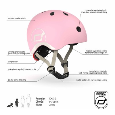 Kask dziecięcy Scoot & Ride XXS – ultralekki, bezpieczny, z lampką LED Kask dziecięcy Scoot & Ride XXS – ultralekki, bezpieczny, z lampką LED