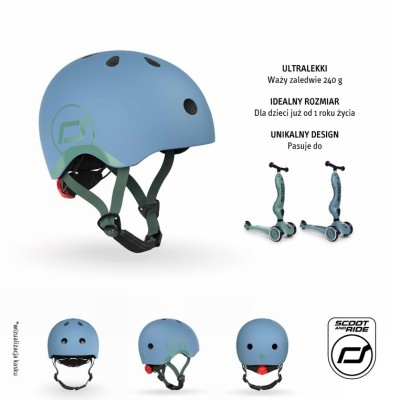Kask dziecięcy Scoot & Ride XXS – ultralekki, bezpieczny, z lampką LED Kask dziecięcy Scoot & Ride XXS – ultralekki, bezpieczny, z lampką LED