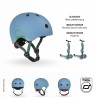 SCOOTANDRIDE Kask XXS-S dla dzieci 1-5 lat Steel