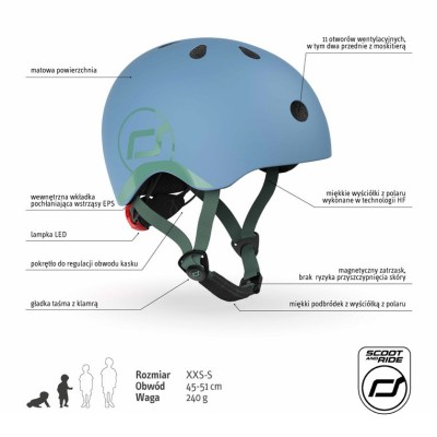 Kask dziecięcy Scoot & Ride XXS – ultralekki, bezpieczny, z lampką LED Kask dziecięcy Scoot & Ride XXS – ultralekki, bezpieczny, z lampką LED