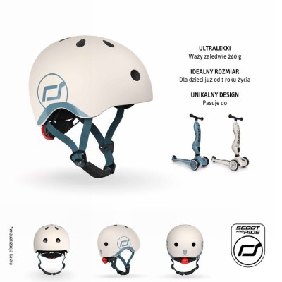 Kask dziecięcy Scoot & Ride XXS – ultralekki, bezpieczny, z lampką LED Kask dziecięcy Scoot & Ride XXS – ultralekki, bezpieczny, z lampką LED
