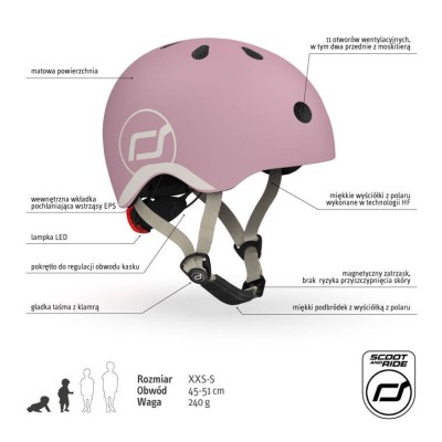 Kask dziecięcy Scoot & Ride XXS – ultralekki, bezpieczny, z lampką LED Kask dziecięcy Scoot & Ride XXS – ultralekki, bezpieczny, z lampką LED