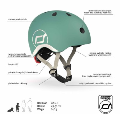 Kask dziecięcy Scoot & Ride XXS – ultralekki, bezpieczny, z lampką LED Kask dziecięcy Scoot & Ride XXS – ultralekki, bezpieczny, z lampką LED