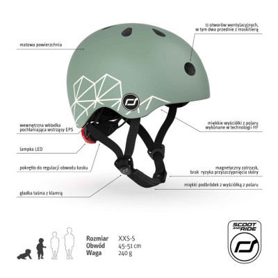 Kask dziecięcy Scoot & Ride XXS – ultralekki, bezpieczny, z lampką LED Kask dziecięcy Scoot & Ride XXS – ultralekki, bezpieczny, z lampką LED