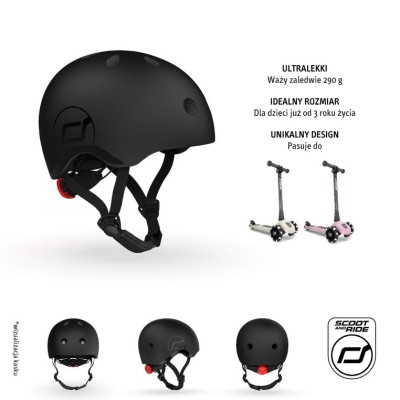 Kask dziecięcy Scoot & Ride S-M – lekki, regulowany, z lampką LED