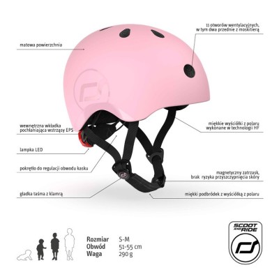 Kask dziecięcy Scoot & Ride S-M – lekki, regulowany, z lampką LED Kask dziecięcy Scoot & Ride S-M – lekki, regulowany, z lampką LED