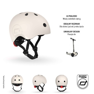 Kask dziecięcy Scoot & Ride S-M – lekki, regulowany, z lampką LED Kask dziecięcy Scoot & Ride S-M – lekki, regulowany, z lampką LED