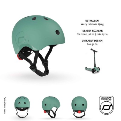 Kask dziecięcy Scoot & Ride S-M – lekki, regulowany, z lampką LED Kask dziecięcy Scoot & Ride S-M – lekki, regulowany, z lampką LED