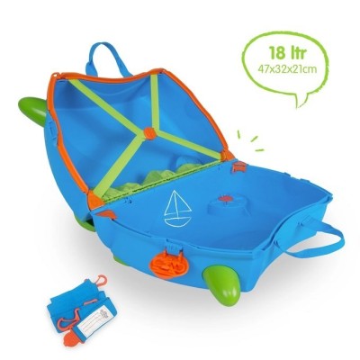 Trunki Terrance – Niebieska Walizka Jeździk dla Dzieci | Lekka, Bezpieczna i Wygodna