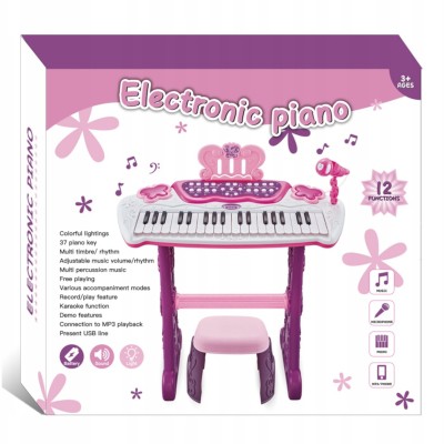 Keyboard dla dzieci z mikrofonem i pianinkiem – zabawka muzyczna do nauki i śpiewu | Edukacyjny instrument 3+