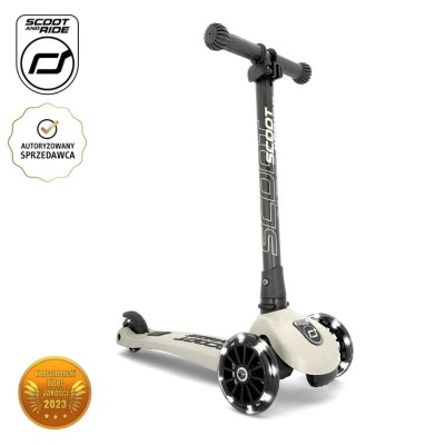 Hulajnoga Scoot & Ride Highwaykick 3 LED – balansowa, świecące koła, regulacja, bezpieczeństwo, kolor Steel