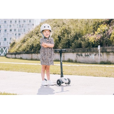 Hulajnoga Scoot & Ride Highwaykick 3 LED – balansowa, świecące koła, regulacja, bezpieczeństwo, kolor Steel