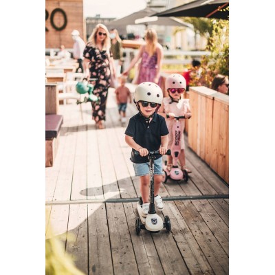 Hulajnoga Scoot & Ride Highwaykick 3 LED – balansowa, świecące koła, regulacja, bezpieczeństwo, kolor Steel