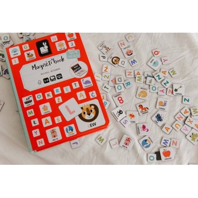 Magnetyczna układanka Magnetibook – Polski Alfabet, nauka liter, zabawa z magnesami, JANOD J02593 Magnetyczna układanka Magnetibook – Polski Alfabet, nauka liter, zabawa z magnesami, JANOD J02593