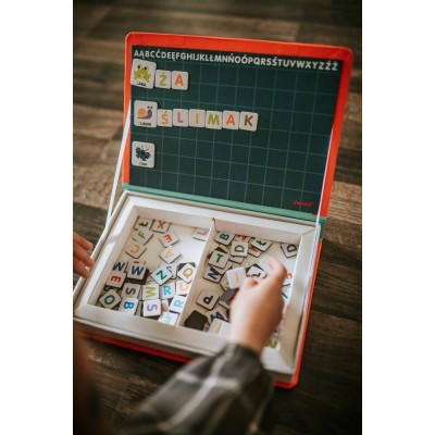 Magnetyczna układanka Magnetibook – Polski Alfabet, nauka liter, zabawa z magnesami, JANOD J02593 Magnetyczna układanka Magnetibook – Polski Alfabet, nauka liter, zabawa z magnesami, JANOD J02593