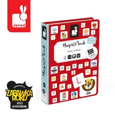 Magnetyczna układanka Magnetibook – Polski Alfabet, nauka liter, zabawa z magnesami, JANOD J02593 Magnetyczna układanka Magnetibook – Polski Alfabet, nauka liter, zabawa z magnesami, JANOD J02593