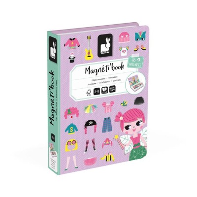 Magnetyczna układanka Magnetibook – Przebrania Dziewczynki, kreatywna zabawa, JANOD J02718