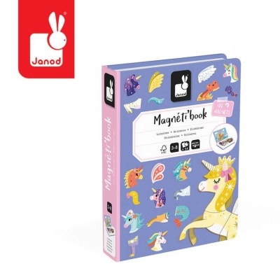 Magnetibook Jednorożec – magnetyczna układanka dla dzieci, JANOD J02584 Magnetibook Jednorożec – magnetyczna układanka dla dzieci, JANOD J02584