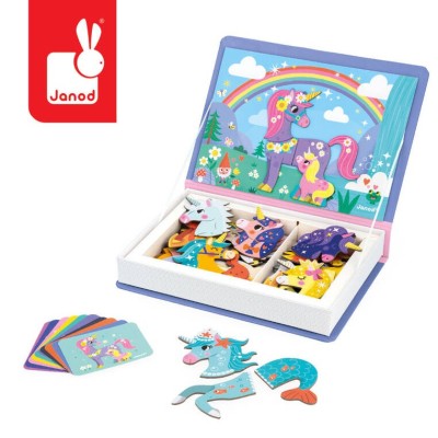 Magnetibook Jednorożec – magnetyczna układanka dla dzieci, JANOD J02584 Magnetibook Jednorożec – magnetyczna układanka dla dzieci, JANOD J02584