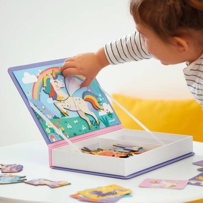 Magnetibook Jednorożec – magnetyczna układanka dla dzieci, JANOD J02584 Magnetibook Jednorożec – magnetyczna układanka dla dzieci, JANOD J02584
