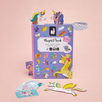 Magnetibook Jednorożec – magnetyczna układanka dla dzieci, JANOD J02584 Magnetibook Jednorożec – magnetyczna układanka dla dzieci, JANOD J02584