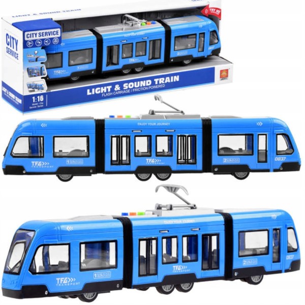 Duży Tramwaj Miejski Zabawka z Dźwiękiem i Światłem