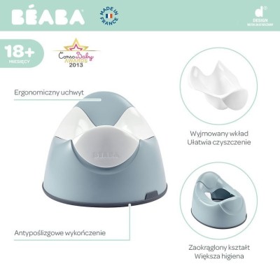Nocnik treningowy BEABA – ergonomiczny, wyjmowany wkład, antypoślizgowy i komfortowy Nocnik treningowy BEABA – ergonomiczny, wyjmowany wkład, antypoślizgowy i komfortowy