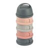 Zestaw pojemników na mleko w proszku – 4-komorowy, kompaktowy, szczelny i wielofunkcyjny, BEABA Mineral grey/pink