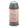 Zestaw pojemników na mleko w proszku – 4-komorowy, kompaktowy, szczelny i wielofunkcyjny, BEABA Mineral grey/pink