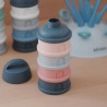 Zestaw pojemników na mleko w proszku – 4-komorowy, kompaktowy, szczelny i wielofunkcyjny, BEABA Mineral grey/pink